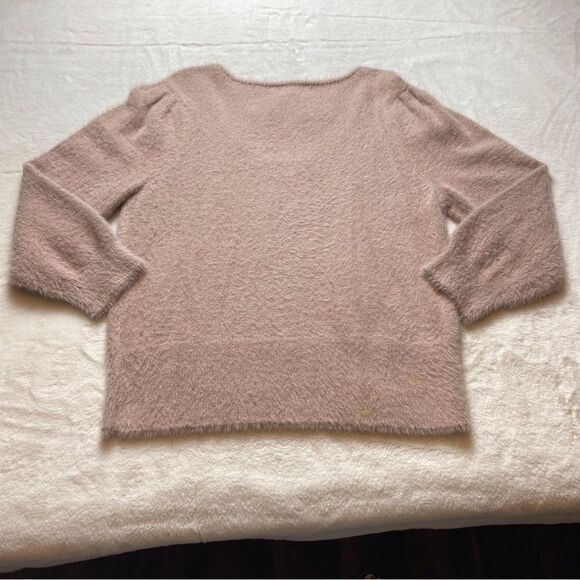 Marled Pink  With Rose Lurex New With Tags Scoop Neck Sweater Size Large - Picture 2 of 12